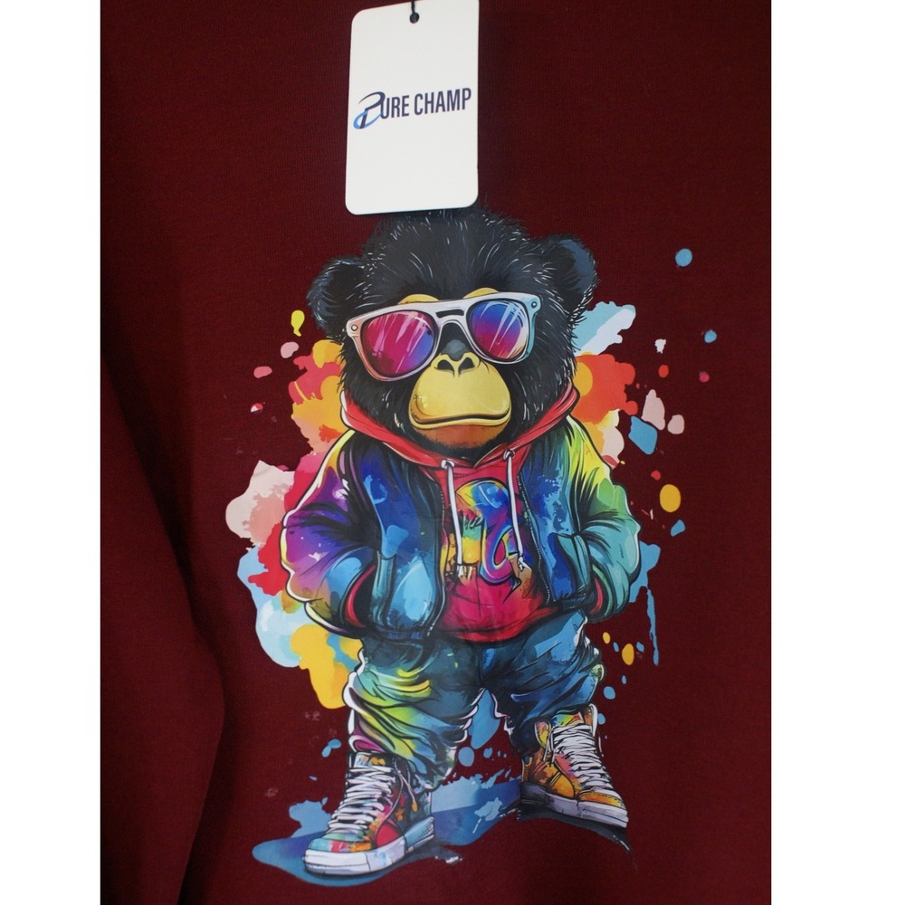 Pure Champ Kids 2-Pack Graphic Sweatshirts Black Dog & Red Monkey Size 10/12 - Picture 3 of 12